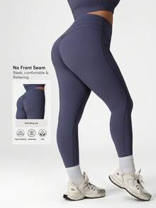Sodalemon Plus Size Women Compression Leggings, Seamless Elastic Tights For Dance, Yoga, Running, Outdoor Sports - 藍色 - 查看 1