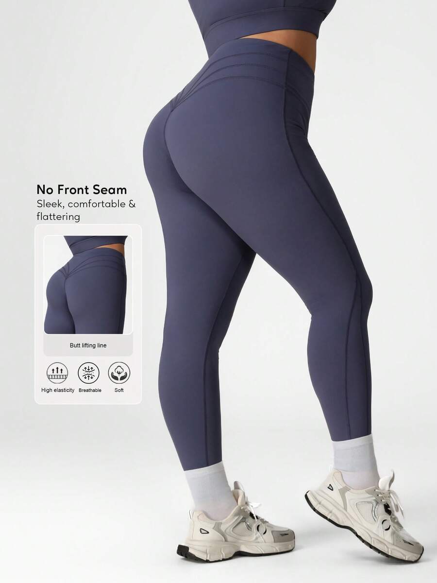 Sodalemon Plus Size Women Compression Leggings, Seamless Elastic Tights For Dance, Yoga, Running, Outdoor Sports - 藍色 - 查看 1
