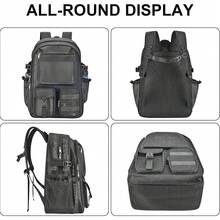 Mesh Backpack 36L Large Heavy Duty Casual Daypack For School And Outdoor Activities With Inner Laptop Compartment, Durable Polyester Material - Màu xám than 34L - Xem 5