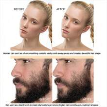 1 Unisex Comb And Beard Brush, Unscented Professional Hairstyle Brush, Gradient And Trimming Cleaning Comb, Smooth Back Smoothing Tool, Thick/Thin Comb, Suitable For National Day, Bathroom, Scalp Massage, Back-To-School - Multicolor - View 3