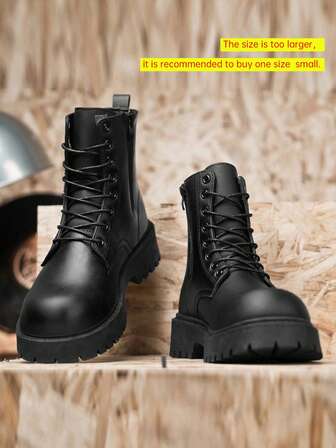 Unisex High-Top Soft & Comfortable Rounded Toe Thick Sole Casual Boots, Versatile And Luxurious Natural Sheen Boots (This Style Runs Large, Recommend Ordering One Size Down)