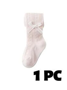 1pc Girls' Fashionable Thin Mesh Pantyhose, Spring/Summer Baby Infant Girls' White Leggings - Multicolor - View 20