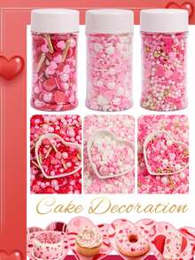 75g/2.6oz,Valentine's Day Edible Mix Sugar Sprinkles For Baking Cake Decoration Sprinkles,Macarons, Cupcakes, Waffles, Donuts, Lollipops Cupcake Biscuits Desserts Party Themed Parties Decoration - Multicolor - View 1