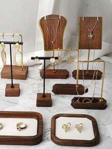 1 Giá Trưng Bày Trang Sức, Bằng Đồng & Gỗ, Dùng Để Trưng Bày Dây Chuyền, Bông Tai, Trang Sức, Phụ Kiện Trưng Bày Trang Sức, Chụp Ảnh Trang Sức, Trưng Bày Triển Lãm, Trang Trí Phòng - Nhiều màu - Xem 7