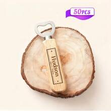 10 piezas, 30 piezas y 50 piezas de abrebotellas de madera personalizados, con nombres y fechas personalizables, prácticos, regalos de boda, regalos personalizados para el novio, regalos para fiestas, suministros de cocina, suministros para fiestas de cumpleaños