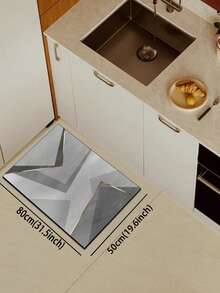 1 件装软橡胶厨房地垫，3.5 毫米厚厨房地毯，灰色几何拼接奢华简约风格厨房吸水地垫，大尺寸地毯，可裁剪以适应厨房，表面织物材质，中间海绵层，底部橡胶层，适用于厨房地毯、厨房装饰、婚礼装饰、家居装饰、浴室地垫、玄关地垫、洗衣房地垫、走廊地毯、客厅地垫等。 - 彩色 - 查看 16