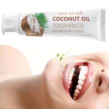 椰子油牙膏，超级美白，温和深层清洁，基础清洁效果，蕴含天然植物萃取物和椰子油，持久清新口气，居家口腔护理 - 白色 - 查看 5