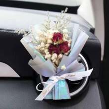 Wartleves - Pequeño ramo de aire para ambientador de coche, clips de ventilación, mini ramo de flores secas, salida de aire acondicionado, clip de perfume, decoración del coche, difusor de aceite(C) - Multicolor - Ver 2