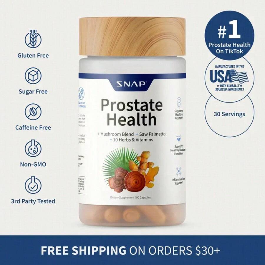 Natural Prostate Supplement For Men - Saw Palmetto Extract & Turmeric - Urinary Tract Health - 3rd Party Tested - 1 chai - Xem 1