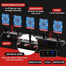 ¡RecomendadoLehoo Castle 5 Diana Nerf, Objetivo Digital Electrónico con Pistola Juguete, Incluye 20 Balas, Muñequeras, Pegatinas, Juguetes Niños, Regalos para Niños¡Top de Temporada - Azul - Ver 3