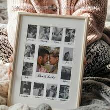 1pc Customized Personalized Photo Collage Gift, Canvas Wall Art, Framed Artwork, "We Are So Lucky Together", Perfect Long-Distance Relationship, Couples, Anniversary Gift