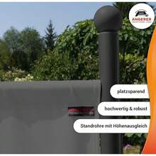 A+ Wandregal 178 x 82 cm, Sicht- und Sonnenschutz, Raumteiler, für drinnen und draußen, Büro, Balkon/Terrasse, Schlafzimmer, Garten, hergestellt in Deutschland, waschbare Bezüge, hellgraues Polyacryl