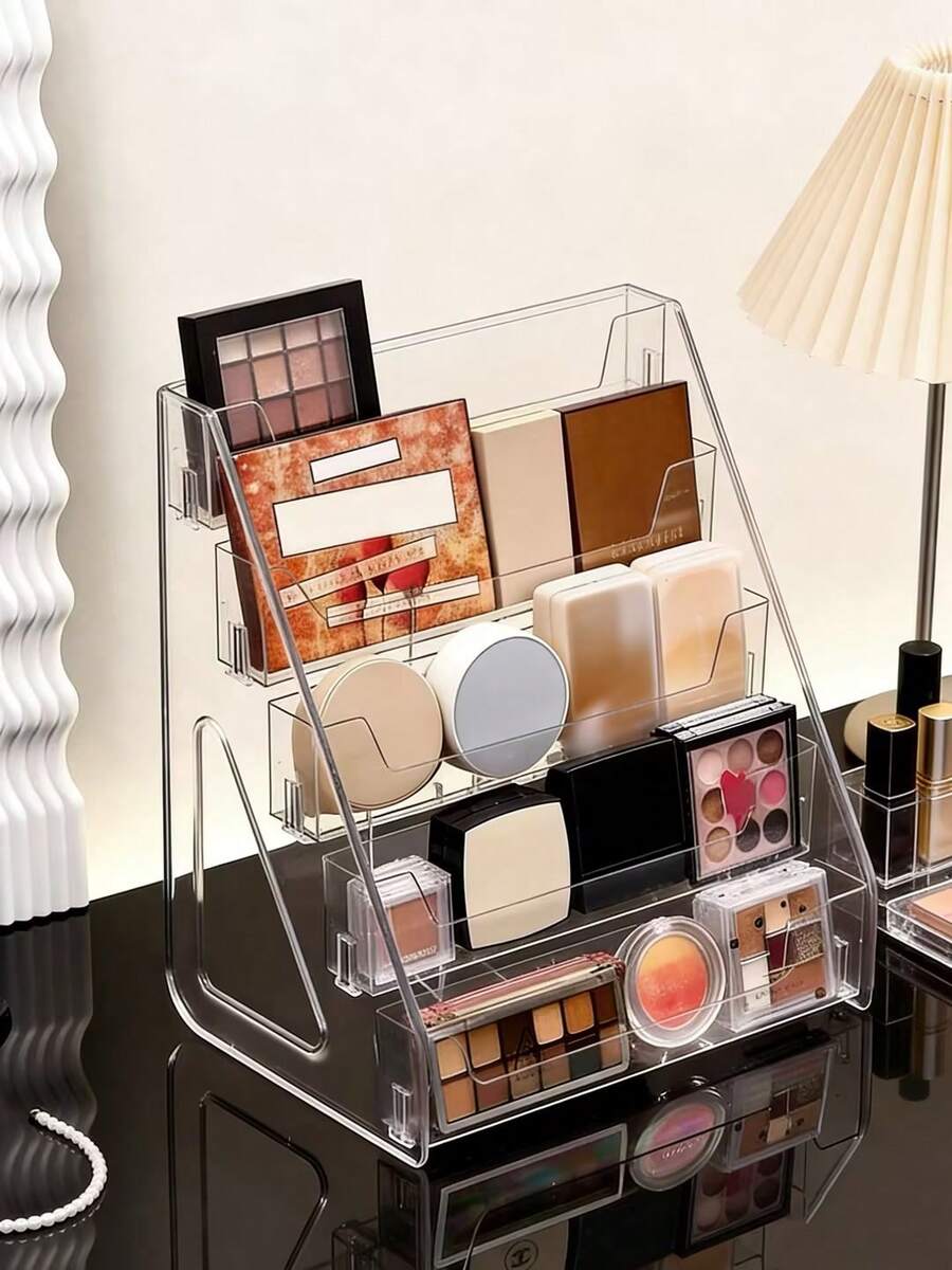 5-Tier Makeup & Jewelry Storage Organizer - Space-Saving Vanity Countertop Rack, Multi-Functional Storage Box For Cosmetics, Perfumes, Bathroom - Ideal Gift For Women, Tiered Display Shelf, Polished Surface, Home Organization Essential - Multicolor - View 1