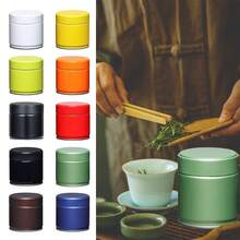 Portable Tinplate Tea Tin Moisture-Proof Sealed Tea Can Large Capacity Round Tea Jar Storage Box For Home&Travel - Multicolor - View 12
