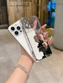 Pink Rose Design With Bible Verses, Full-Coverage Electroplated TPU Phone Case For IPhone 17/16/15/14/13/12/11/Pro/Pro Max/Plus. Full Coverage Electroplated TPU Lens Protection, Stylish Mobile Accessory, Perfect Gift For Autumn/Winter Birthdays, Valentine's Day, Or For Couples. - 銀色 - 查看 6