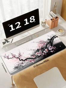1pc Cute Sakura Floral Anime Landscape Rubber Mouse Pad, Universal Keyboard & Mouse Mat, Suitable For Computer, Desk, Floor, Gift For Boyfriend/Girlfriend, Gaming Mouse Pad - Color - View 9