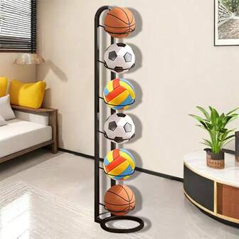 Estantería de almacenamiento de balones de baloncesto, fútbol y voleibol de varias capas, adecuada para el hogar, la sala de estar, el dormitorio, el garaje, organización y almacenamiento de balones