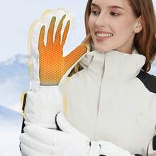 Guantes Calefactables para Mujer Calentadores De Manos Calefactados Recargables Guantes Trmicos Ajustables e Impermeables - para Senderismo Esqu Camping Motociclismo Ciclismo Hombres - En blanco y black - Ver 3