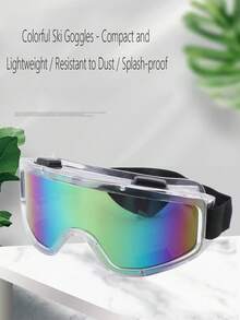 成人滑雪镜/KTM摩托车镜/骑行镜/雪地摩托镜/雪地摩托镜/1副装，泡沫衬垫舒适护目镜，可适配近视眼镜的滑雪镜/雪地摩托镜/户外运动护目镜