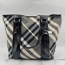 CHANEL Black Check Nylon Bag With Leather Trim – Large Shoulder Bag BR1F - 明亮 - 查看 2