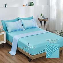 Juego de edredón para niños adolescentes y niñas en la cama colorido degradado con 6 piezas en una bolsa - Azul Amarillo - Ver 5