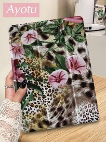 1 Stück Leoparden-Muster Blumen-Muster & Lilien Tablet Hülle & Kindle E-Book Hülle kompatibel mit iPad 10. Generation, iPad 10.2/Mini6/Mini7/9.7 Zoll, kompatibel mit Samsung Galaxy Tab A9 Plus, Kindle (11. Generation-2024 Release)(6 Zoll), Kindle Paperwhite 12. Gen 2024, perfektes Geschenk zu Weihnachten und Geburtstag, süße Mädchen Tablet Hülle - Verschiedenfarbig - Übersicht 2