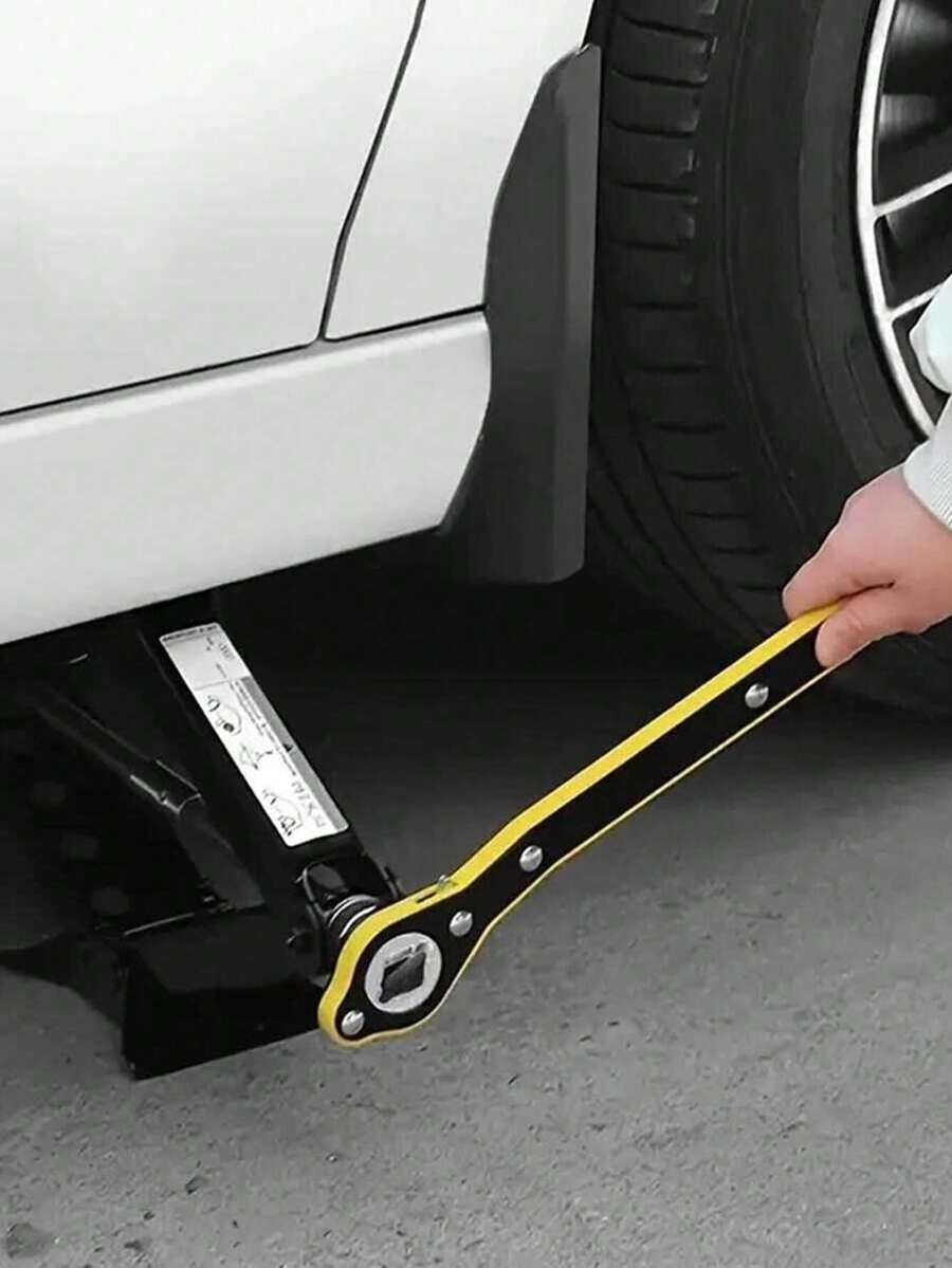 Universal Jack Ratchet Wrench - Dual Purpose Slotting Facilitates Car And Tire Repair And Maintenance - Multicolor - View 1