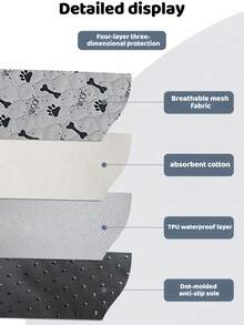 1片灰色可重复使用可清洗宠物尿垫，小型动物防漏训练垫 - 灰色骨頭尿墊 - 查看 6