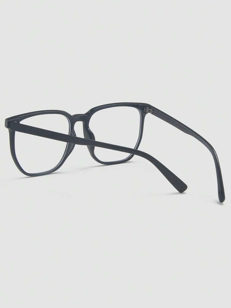 1 Pair Women's Black Square PC Frame Minimalist Solid Color Rivet Fashion Flat Glasses - Black - View 4