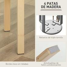 Juego de 4 Taburetes Redondos de Madera Apilables con Asiento Acolchado para Cocina Comedor Dormitorio Marrón - por defecto - Ver 7