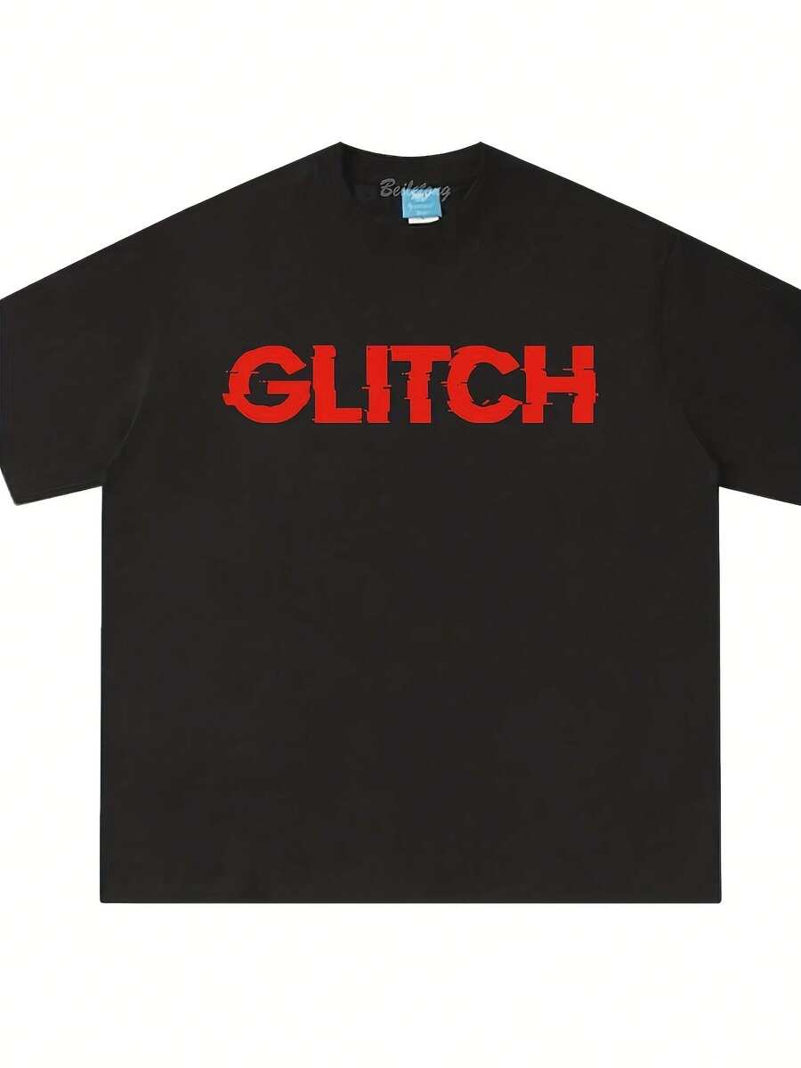 GLITCH T-SHIRT 2025 Jade Thirlwall 's Same Style Comfortable 100%Cotton Ropa Hombre Clothing High Quality FemaleMale Tops - Negro 17 - Ver 1