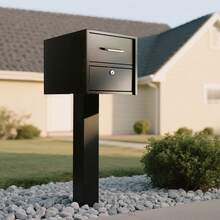 Post Mount Mailbox, Anti-Pry & Anti-Theft Mailboxes For Outside, Heavy Duty Lockable Mail Box With Magnetic Door, Weather-Resistant Metal Post Box For House Outside 21.06 X 10.63 X 11.22 In - 2500-3000cu.in - 查看 1