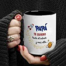 Daddy I Love You Forever" 11oz Ceramic Coffee Mug - Father'S Day , Non-Slip, Microwave & Dishwasher , Ideal Camping & Travel, Reusable, Easy-Clean Wide Mouth Design Christmas Gifts - 黑色2 - 查看 6