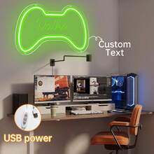 Đèn neon trang trí phòng chơi game theo yêu cầu, đèn neon hình máy chơi game khắc tên cá nhân, đèn neon 3D chạm khắc, đèn ngủ LED USB treo trang trí, quà tặng cá nhân hóa cho bé trai và bé gái, trang trí nhà cửa phòng khách. - Máy chơi game kiểu 2 - Xem 3