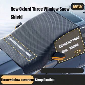 Cubierta parasol para 4 estaciones + Guantes de lavado de coche gratis, Cubierta protectora contra el sol de verano a prueba de polvo para parabrisas de coche, Pantalla protectora contra la nieve para todo tipo de clima