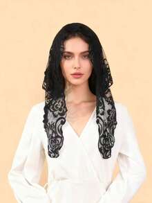 1pc Paisley Pattern Boho Polyester Chiffon Lace Trim Fashion Scarf, Versatile Sun Shawl, Suitable For All Seasons For Dress - Multicolor - View 7