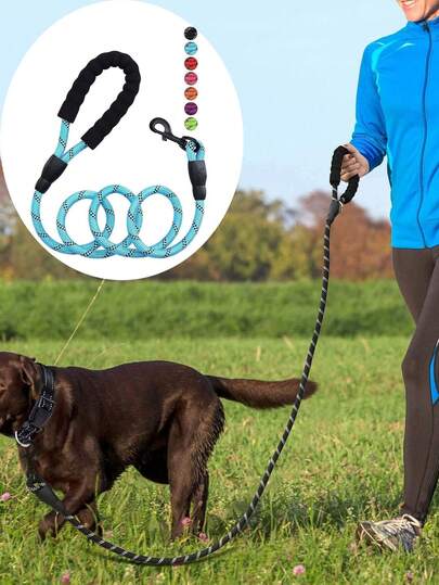 Reflective Traction Rope, Multi-Color Nylon Round Rope, Pet Leash, Pet Safety Belt, Front Headrest Safety Belt, Dog Walking Leash, Adjustable Nylon Material, Pet Car Safety Belt