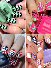 960 piezas Pegatinas para manicura francesa, Pegatinas de línea de sonrisa para arte de uñas, Pegatinas para uñas para principiantes, Cinta adhesiva para líneas de arte de uñas, Juego de herramientas y accesorios para arte de uñas, Suministros para uñas - Multicolor - Ver 4