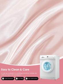 1个纯色缎面枕套，丝滑质感，不含枕芯，时尚浪漫的装饰枕套，适用于卧室/宿舍/沙发/躺椅，是送给爱人或朋友的理想礼物。可机洗，通过Oeko-Tex认证。 - 淺粉色 - 查看 6