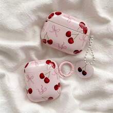 Cherry Pink Bow Earphone Case, Compatible With Apple Earphones Including 4, Pro 2, IPod Earphones, 3 Etc., Can Also Be Used As Smartphone Protective Case, Power Bank Protective Case, Earphone Cover, Suitable As Valentine's Day Gift, Women's Gift And Birthday Gift - Multicolor - View 2