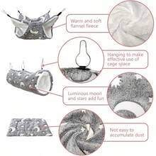 WSXC Luminous Noctilucent Glow Guinea Pig Rat Ferret Hideout And Soft Bed Moon Bunkbed Hammock And Tunnel - 1 Giường tầng hình trăng, võng và đường hầm - Xem 4