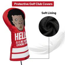 1 pieza Funda personalizada y creativa para cabeza de palo de golf, protector universal bordado de PU para eje de golf - Rojo - Ver 5