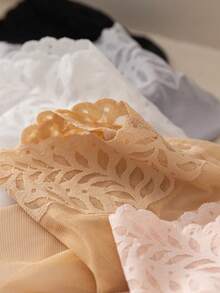 5 Pairs Fashion Flower Mesh Lace Socks Thin Invisible Transparent Tulle Socks Breathable Hosiery Tube Socks Women - Multicolor - View 6