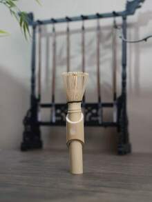 1支紫色竹制长柄茶刷，竹制茶筅，茶道配件，抹茶刷，节日礼物