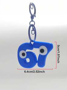 1个可爱的67伙伴钥匙扣，眼睛表情丰富 - 多种颜色可选，67伙伴钥匙扣，耐用塑料材质，可用于包包、背包或收藏展示，趣味设计，钥匙扣配件，精细雕刻，67脑残粉，67装饰品，六七周边礼品，六七小摆件，男女皆宜，圣诞礼物，派对小礼物，可用于钱包、汽车，非常适合挂在背包和车钥匙上。 - 彩色 - 查看 10
