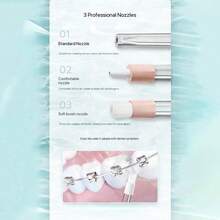 PHILIPS 飞利浦 HX3331/02 电动冲牙器，3 种模式，便携式，清洁牙菌斑，喷射式牙龈护理，旋转喷嘴，牙齿清洁工具，口腔冲洗器 - 粉色 - 查看 4