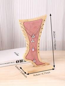 Suporte para colares em formato de pé, feito de bambu e madeira, criativo expositor para joias. - Multicolorido - Ver 11