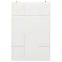 Kitchen Cabinet With Adjustable Shelves & Wine Rack, Tall Kitchen Buffet With 4 Doors & 2 Drawers, Sideboard For Kitchen & Living Room, Buffet Cabinet, White