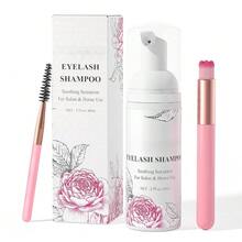 Eyelash Cleanser, Shampoo Foam & Brushes Eyelid Cleanser For Makeup Remover Paraben & Sulfate Free For Salon And Home Use(60ml, 2 Fl Oz) - Màu Hồng baby - Xem 1