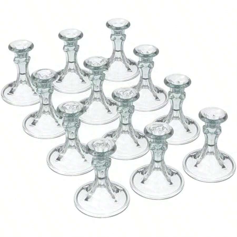 Southern Homewares 6-Pack Candlestick Glass Stem for Wine Glass, 4-Inch(Paquete de 12 unidades) - Multicolor - Ver 1